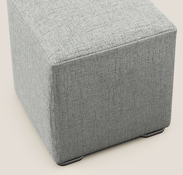 Cube pouf in tessuto morbido impermeabile T03 grigio chiaro