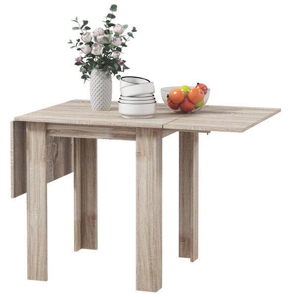 Tavolo a Ribalta per 4 Persone max Impermeabile e Antigraffio 140x70x75 cm in Truciolato Rovere