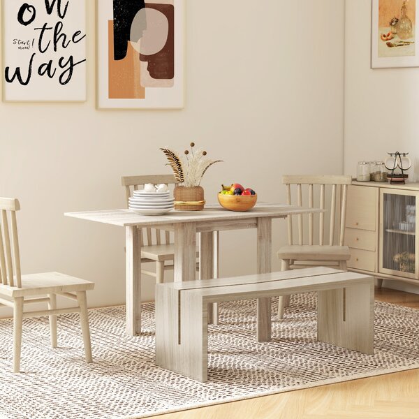 Tavolo a Ribalta per 4 Persone max Impermeabile e Antigraffio 140x70x75 cm in Truciolato Rovere