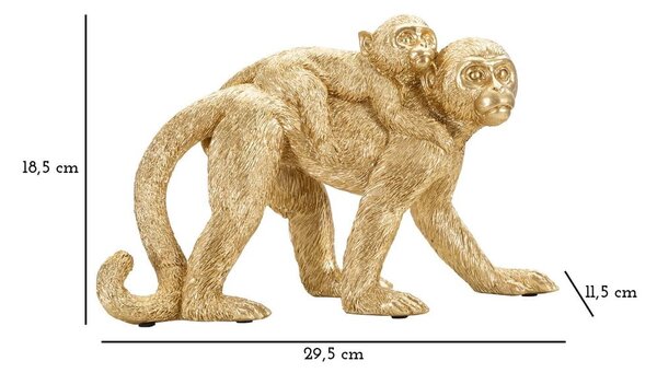 Statuetta in poliresina altezza 18,5 cm Monkey Mom - Mauro Ferretti