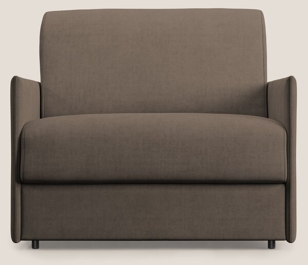 Evans poltrona letto in morbido tessuto impermeabile T02 marrone