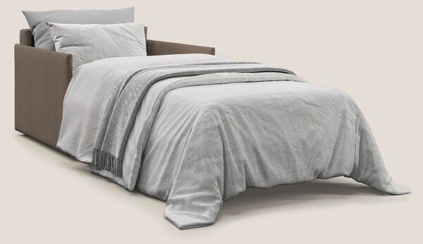 Evans poltrona letto in morbido tessuto impermeabile T02 marrone