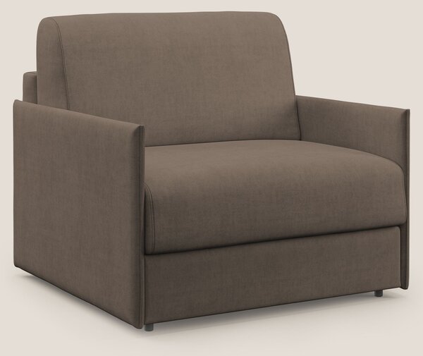 Evans poltrona letto in morbido tessuto impermeabile T02 marrone