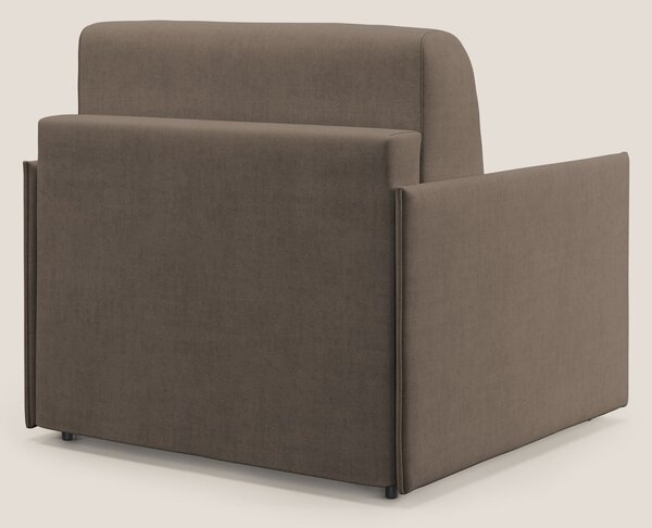 Evans poltrona letto in morbido tessuto impermeabile T02 marrone