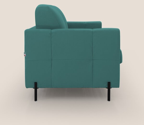 Ortensia divano letto materasso H18 cm con piedi alti in elegante micr
