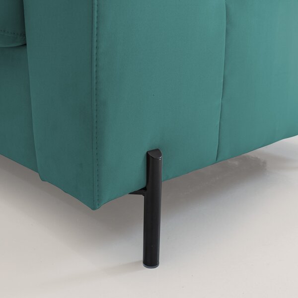 Ortensia divano letto materasso H18 cm con piedi alti in elegante micr