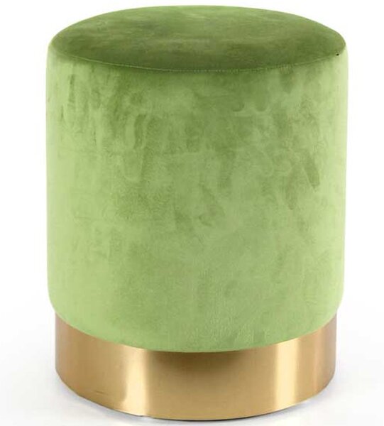 Pouf Poggiapiedi 31x31x38 cm in Metallo MDF e Tessuto Velluto Verde Lime