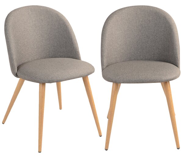 Set 2 Sedie Sala da Pranzo Cucina Grigio Gambe Effetto Legno Seduta Ergonomica