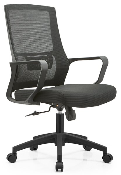 Sedia da Ufficio Nero Poltrona da Scrivania Studio Cameretta Altezza Regolabile
