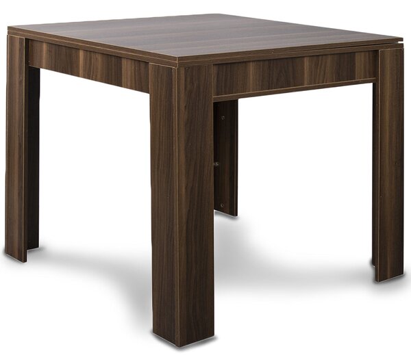 Tavolo Allungabile da Pranzo Quadrato 90x90 cm Apertura a Libro in Legno Noce