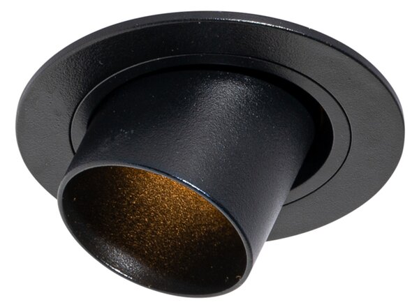 Faretto da incasso moderno nero GU10 35 mm rotondo orientabile - Installa