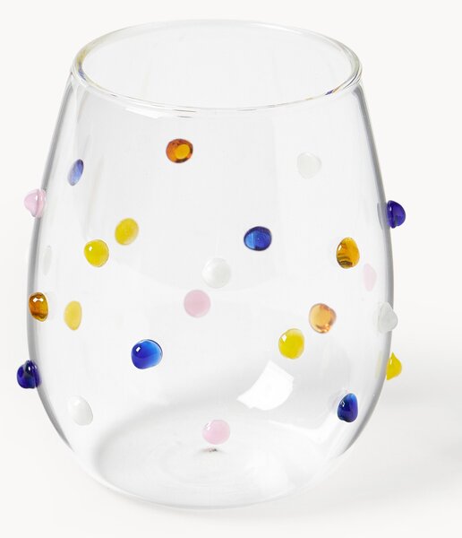 Set di 4 bicchieri in vetro soffiato Perli