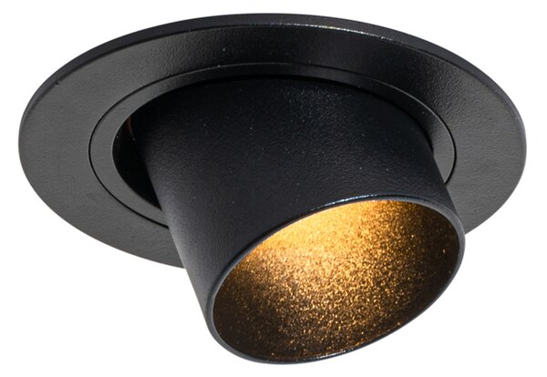 Faretto da incasso moderno nero GU10 35 mm rotondo orientabile - Installa