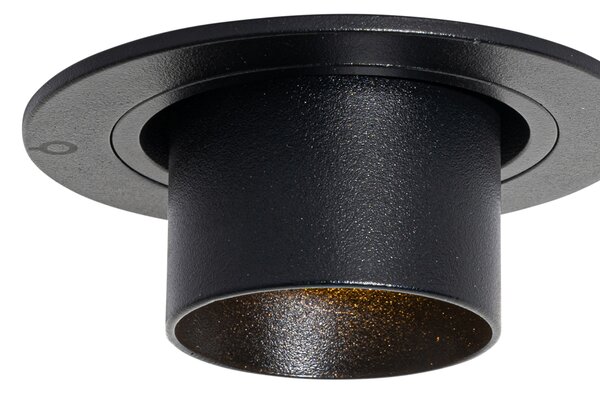 Set di 6 faretti da incasso neri GU10 35mm rotondi inclinabili - Installa