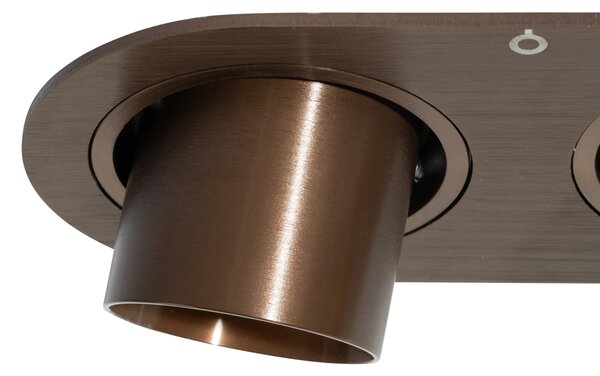 Set di 6 faretti da incasso bronzo scuro GU10 35mm orientabili 2 luci - Installa