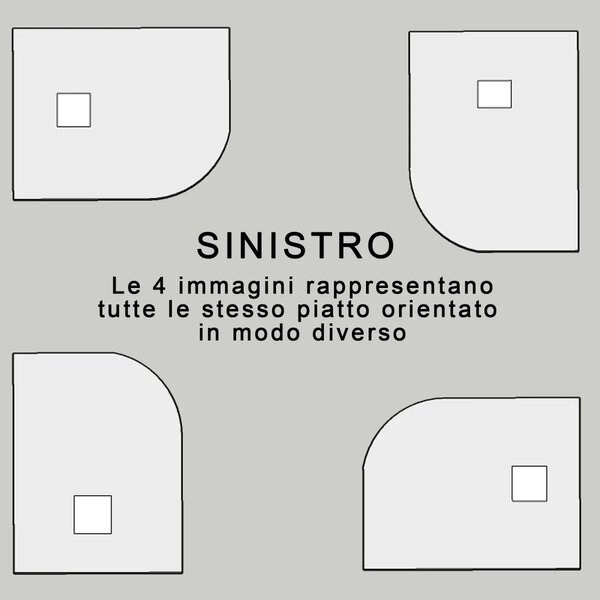 Piatto Doccia Rettangolare Stondato 100x80 cm Appoggio a Sinistra Bonussi Karen