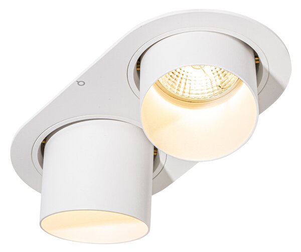 Faretto da incasso rotondo bianco GU10 70 mm orientabile a 2 luci - Installa