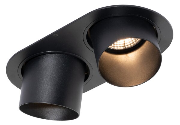 Faretto da incasso rotondo nero GU10 70 mm orientabile 2 luci - Installa