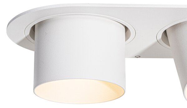 Set di 6 faretti da incasso bianchi GU10 70mm orientabili a 2 luci - Installa