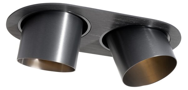 Faretto da incasso rotondo canna di fucile GU10 70 mm orientabile 2 luci - Installa