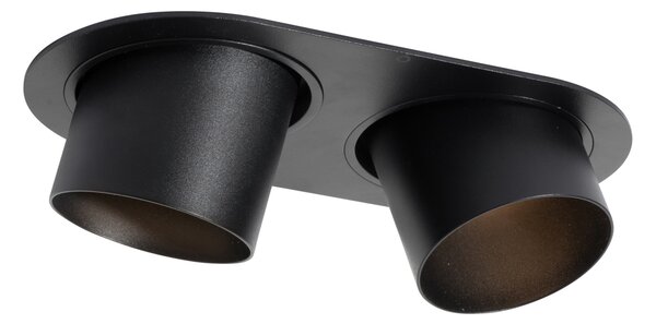 Faretto da incasso rotondo nero GU10 70 mm orientabile 2 luci - Installa