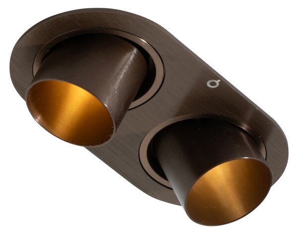 Faretto da incasso rotondo bronzo scuro GU10 35 mm orientabile 2 luci - Installa