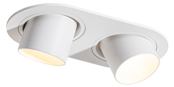 Faretto da incasso rotondo bianco GU10 35 mm orientabile 2 luci - Installa