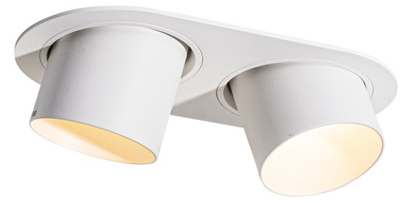 Faretto da incasso rotondo bianco GU10 70 mm orientabile a 2 luci - Installa