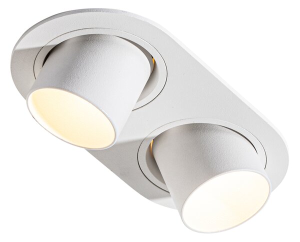 Faretto da incasso rotondo bianco GU10 35 mm orientabile 2 luci - Installa