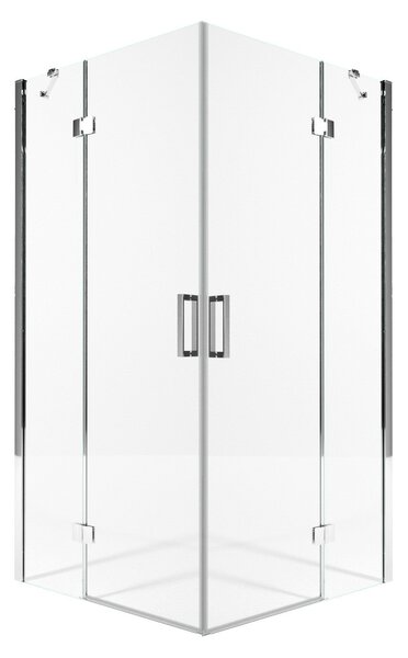 Box Doccia Angolare 80x80 cm 2 Ante Battenti in Cristallo Trasparente 8mm H195 Bonussi Ilenia