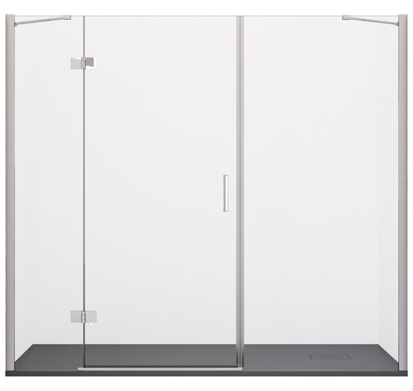 Porta Parete Doccia 145 cm 1 Anta Battente in Cristallo Trasparente 8mm H195 Bonussi Iole