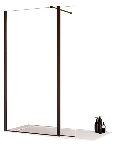 Parete Doccia Walk-In 130 cm con Aletta Richiudibile in Cristallo trasparente 8mm H195 Bonussi Sveva