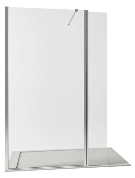 Parete Doccia Walk-In 100 cm con Aletta Orientabile in Cristallo trasparente 8mm H195 Bonussi Sveva