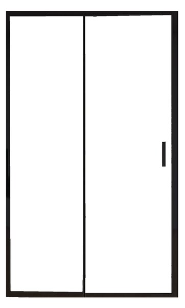 Porta Parete Doccia 100 cm 1 anta Scorrevoli con Profili Neri in Cristallo trasparente 6mm H195 Bonussi Sole