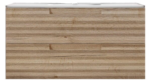 Mobile bagno sospeso 100 cm Rovere Alba ondulato Denver Senza Specchio Bonussi