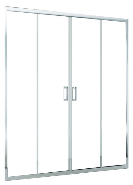 Porta Parete Doccia 142 cm 2 ante Scorrevoli Centrali in Cristallo Trasparente 6mm H195 Bonussi Tosca