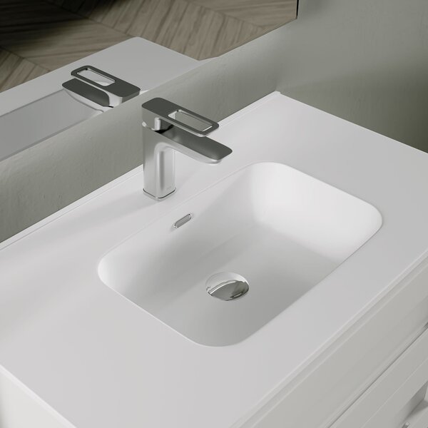 Mobile bagno sospeso 100 cm Rovere Alba ondulato Denver con Specchio Bonussi