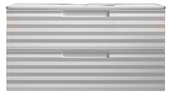 Mobile bagno sospeso 100 cm Bianco ondulato Denver Senza Specchio Bonussi