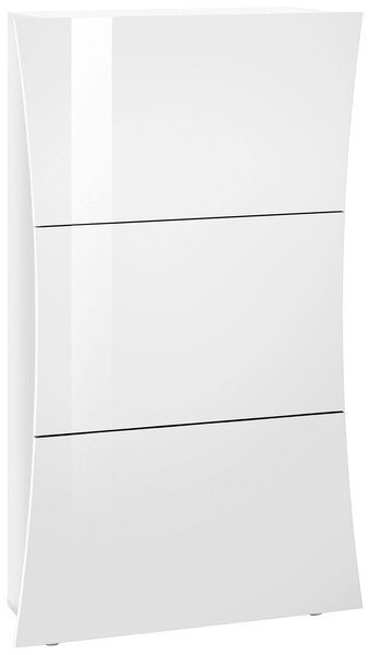 Scarpiera 3 Ante a Ribalta 71x26,6x121,5 cm Arco Bianco Lucido