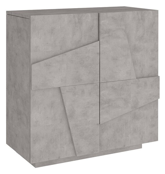 Scarpiera 2 Ante Battenti 81,2x39,2x86 cm Ping Cemento Bronx