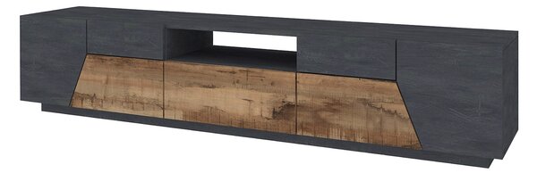 Mobile TV 4 Ante 1 Cassetto 220,1x43x46 cm Alien Ardesia e Acero Pereira