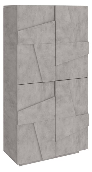 Scarpiera 4 Ante Battenti 81,2x39,2x167,6 cm Ping Cemento Bronx
