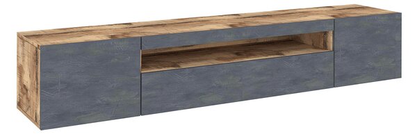 Mobile TV 3 Ante 200x40x36,5 cm Daiquiri Acero Pereira e Ardesia
