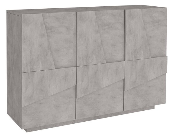 Mobile Multiuso 3 Ante 121,8x39,2x86 cm Ping Cemento Bronx