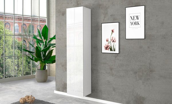 Armadio 1 Anta 40x30x180 cm Maruska Bianco Lucido