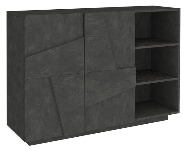 Mobile Multiuso 2 Ante 3 Vani Giorno 121,8x39,2x86 cm Ping Ardesia