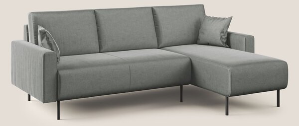 Arthur divano moderno angolare in velluto morbido impermeabile T01 gri