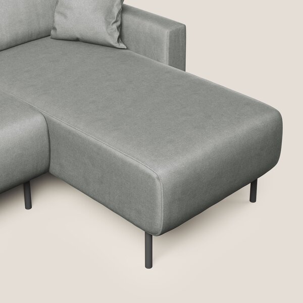 Arthur divano moderno angolare in velluto morbido impermeabile T01 gri