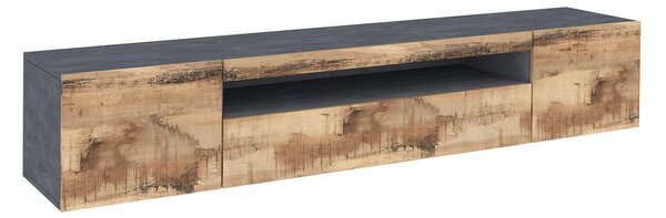 Mobile TV 3 Ante 200x40x36,5 cm Daiquiri Ardesia e Acero Pereira