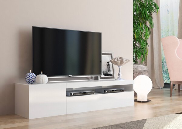 Mobile TV 2 Ante 154,9x40x36,5 cm Daiquiri Bianco Lucido